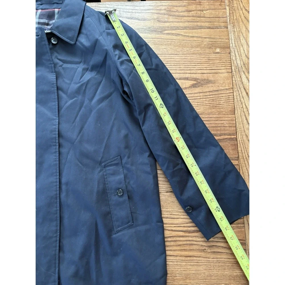 Vintage 80s Burberry's London Women's Navy Trench Coat Size 18 Regular - Picture 8 of 13